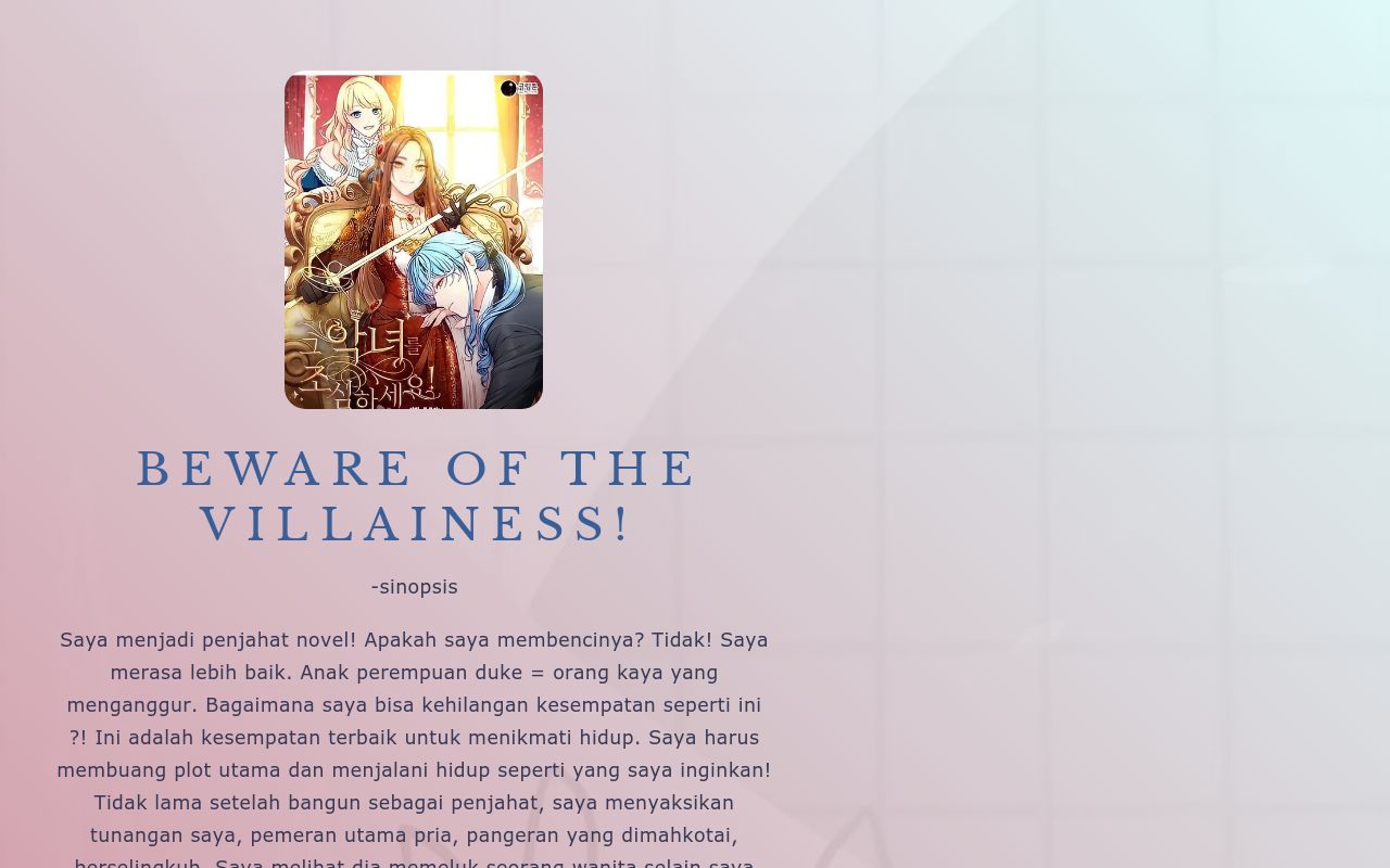Beware Of The Villainess